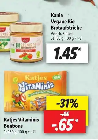 Lidl Kania Vegane Bio Brotaufstriche Oder Katjes Vitaminis Bonbons Angebot