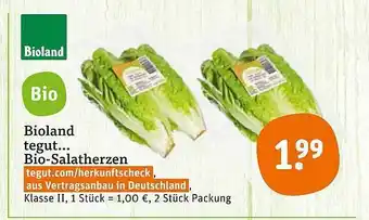 tegut Bioland Bio Salatherzen Angebot