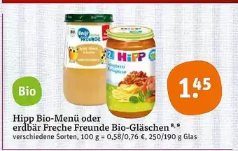 tegut Hipp Bio Menü Oder Erdbär Freche Freunde Bio Gläschen Angebot