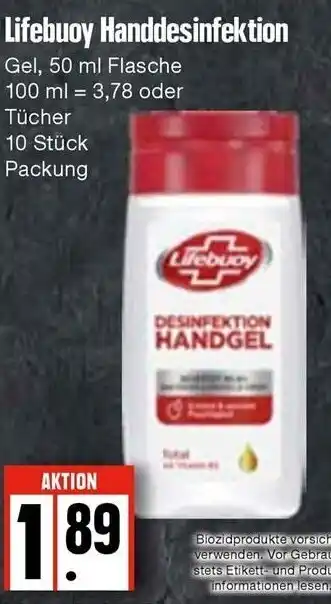 Edeka Lifebuoy Handdesinfektion 50 ml Flasche Angebot