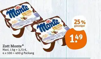 tegut Zott Monte 4x100g Angebot