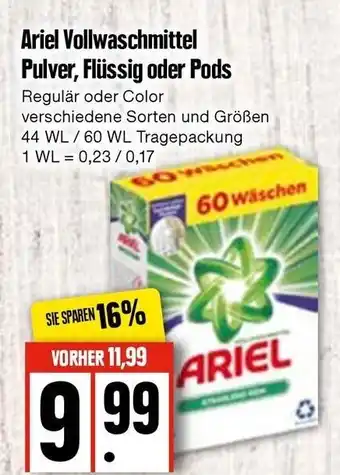 Edeka Ariel Vollwaschmittel Pulver,  Flüssig oder Pods Angebot