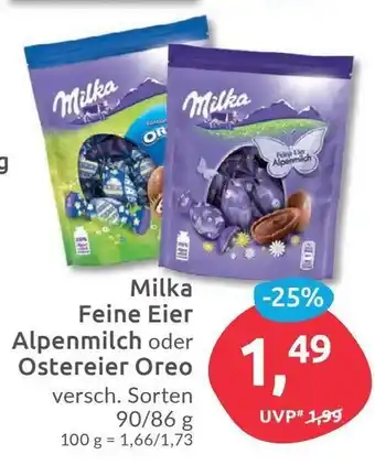 Budni Milka Feine Eier Alpenmilch o. Ostereier Oreo 90/86g Angebot