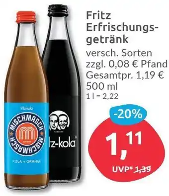 Budni Fritz Erfrischungsgetrank 500ml Angebot