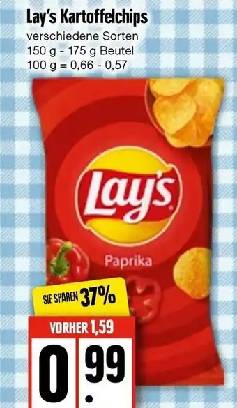 Edeka Lay's Kartoffelchips 150 g - 175 g Beutel Angebot