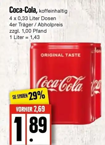 Edeka Coca - Cola 4 x 0,33 L Angebot