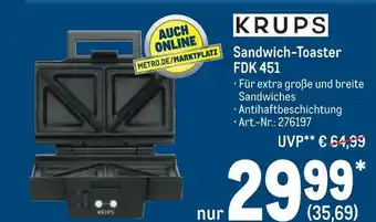 METRO Krups sandwich-toaster fdk 451 Angebot