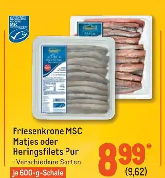 METRO Friesenkrone msc matjes oder heringsfilets pur Angebot