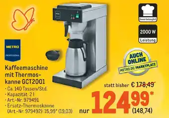 METRO Metro professional kaffeemaschine mit thermoskanne gct2001 Angebot