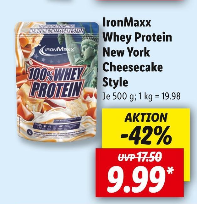 Ironmaxx whey protein new york cheesecake style Angebot bei Lidl