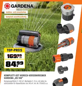 OBI Gardena komplett-set viereck-versenkregner„os 140“ Angebot