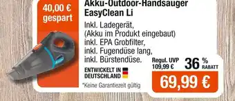 Famila Nord Ost Akku-outdoor-handsauger easyclean li Angebot