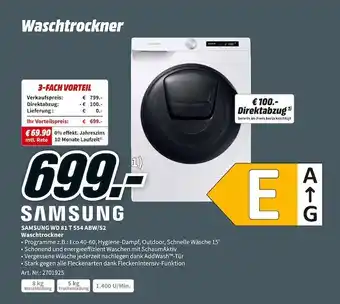 MediaMarkt Samsung waschtrockner wd 81 t 554 abw/s2 Angebot