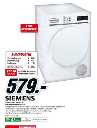 MediaMarkt Siemens wärmepumpentrockner Angebot