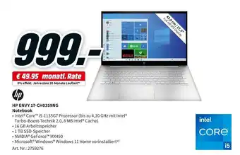 MediaMarkt Hp notebook envy 17-ch0359ng Angebot