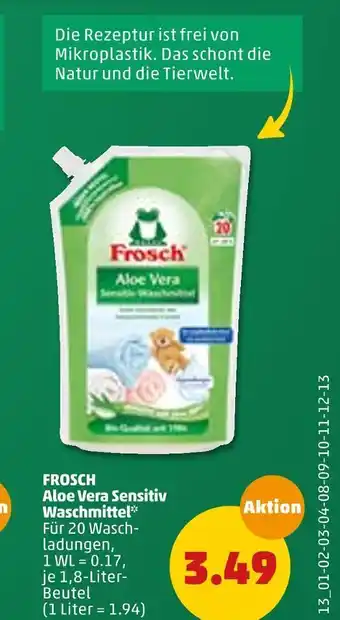 PENNY Frosch aloe vera sensitiv waschmittel Angebot