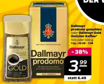 NETTO Dallmayr prodomo gemahlen oder Dallmayr Gold löslicher Kaffee 100 oder 500 g Angebot