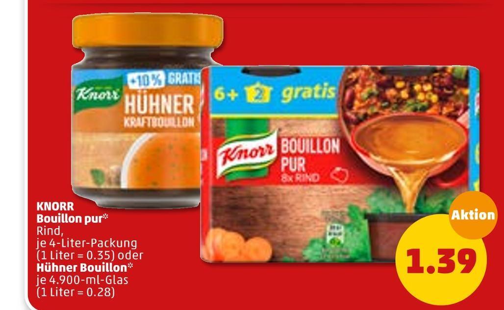 Knorr bouillon pur oder hühner bouillon Angebot bei PENNY