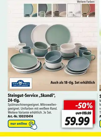 Lidl Van well steingut-service „skandi“ Angebot