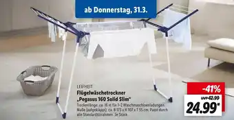 Lidl Leifheit flügelwäschetrockner „pegasus 160 solid slim“ Angebot