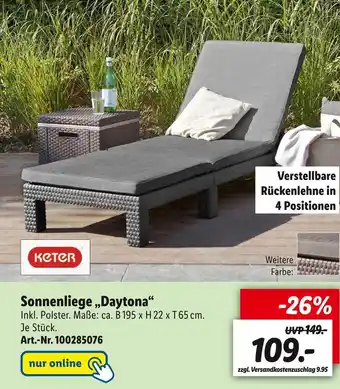 Lidl Keter sonnenliege „daytona“ Angebot