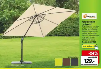 Lidl Schneider schirme ampelschirm „valencia“ Angebot
