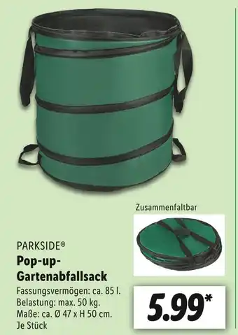 Lidl Parkside pop-up-gartenabfallsack Angebot