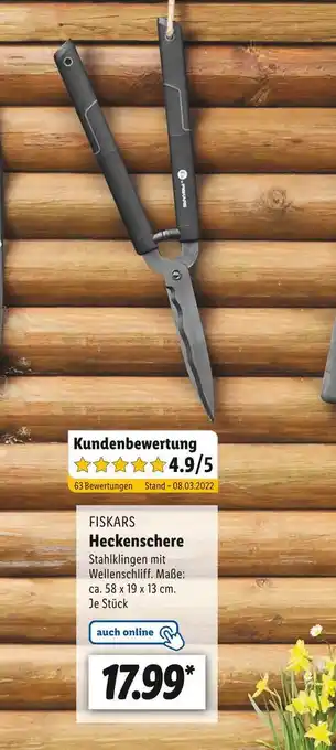 Lidl Fiskars heckenschere Angebot