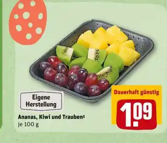 REWE Ananas, kiwi und trauben Angebot