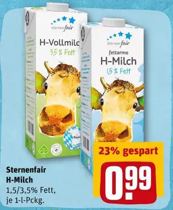 REWE Sternenfair h-milch Angebot