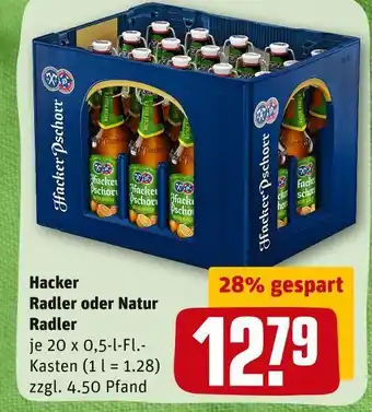 REWE Hacker radler oder natur radler Angebot