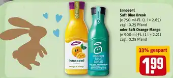 REWE Innocent saft blue break oder saft orange mango Angebot