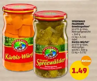 PENNY Spreewald feldmann gewürzgurken oder kürbis-würfel Angebot