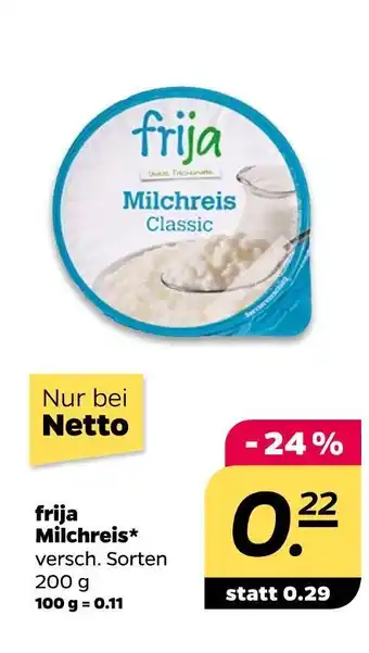 NETTO Frija milchreis Angebot