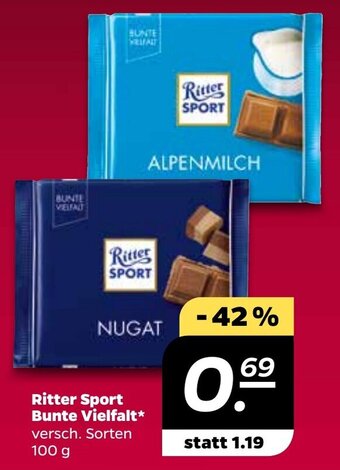 NETTO Ritter sport Bunte Vielfalt 100 g Angebot