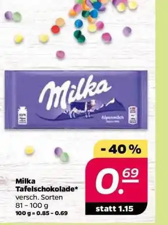 NETTO Milka Tafelschokolade 81-100g Angebot