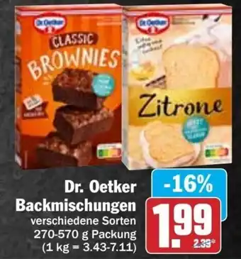 HIT Ullrich Dr. Oetker Backmischungen 270-570g Packung Angebot