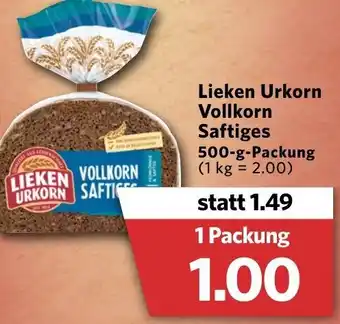 Jibi Markt Lieken Urkorn Vollkorn Saftiges 500g Packung Angebot