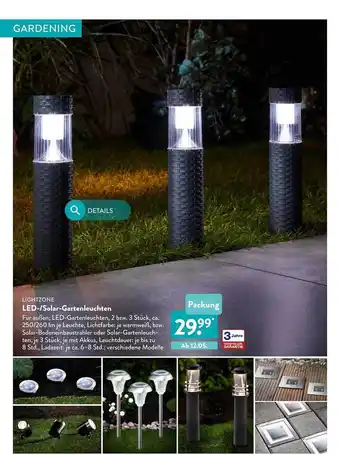 Aldi Nord Lightzone Led- Solar-gartenleuchten Angebot