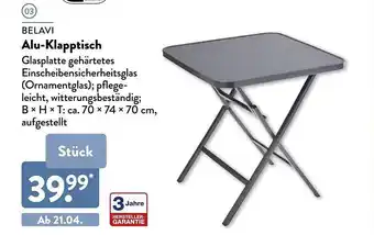 Aldi Nord Belavi Alu-klapptisch Angebot