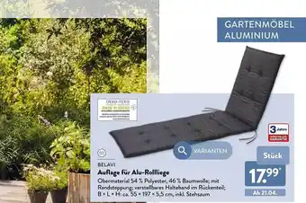 Aldi Nord Belavi Auflage Für Alu-rollliege Angebot