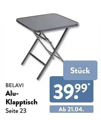 Aldi Nord Belavi Alu-klapptisch Angebot