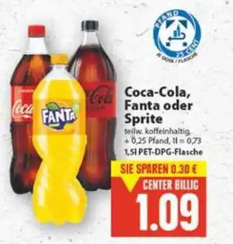 Edeka Coca-cola, Fanta, Sprite 1,5L Angebot