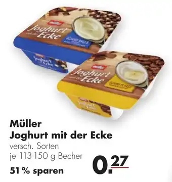 Handelshof Müller Joghurt mit der Ecke 113-150g Becher Angebot