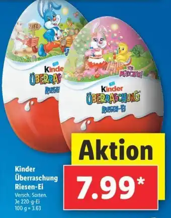 Lidl Kinder Überraschung Riesen Ei 220 g Angebot