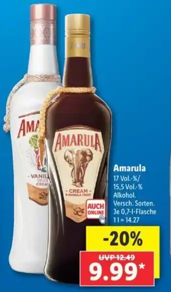 Lidl Amarula 0,7-l- Flasche Angebot