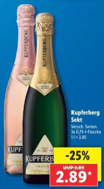 Lidl Kupferberg Sekt 0, 75 L Angebot