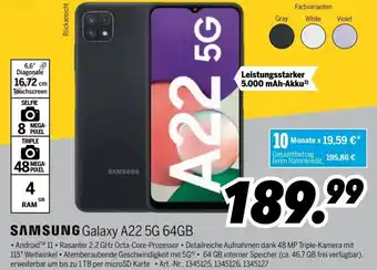 MEDIMAX Samsung Galaxy A22 5G 64GB Angebot