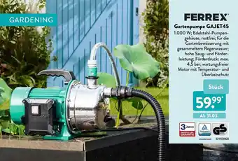 Aldi Nord Ferrex Gartenpumpe Gajet45 Angebot