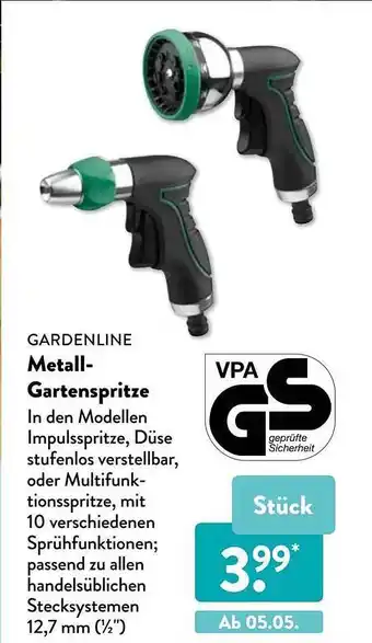 Aldi Nord Gardenline Metall-gartenspritze Angebot